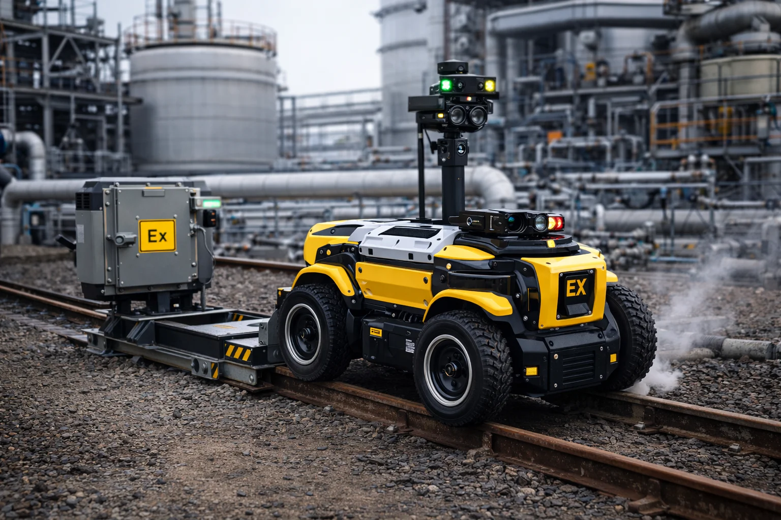 防爆地面轨道式智能巡检机器人无线充电：提升易爆环境无人值守运维安全