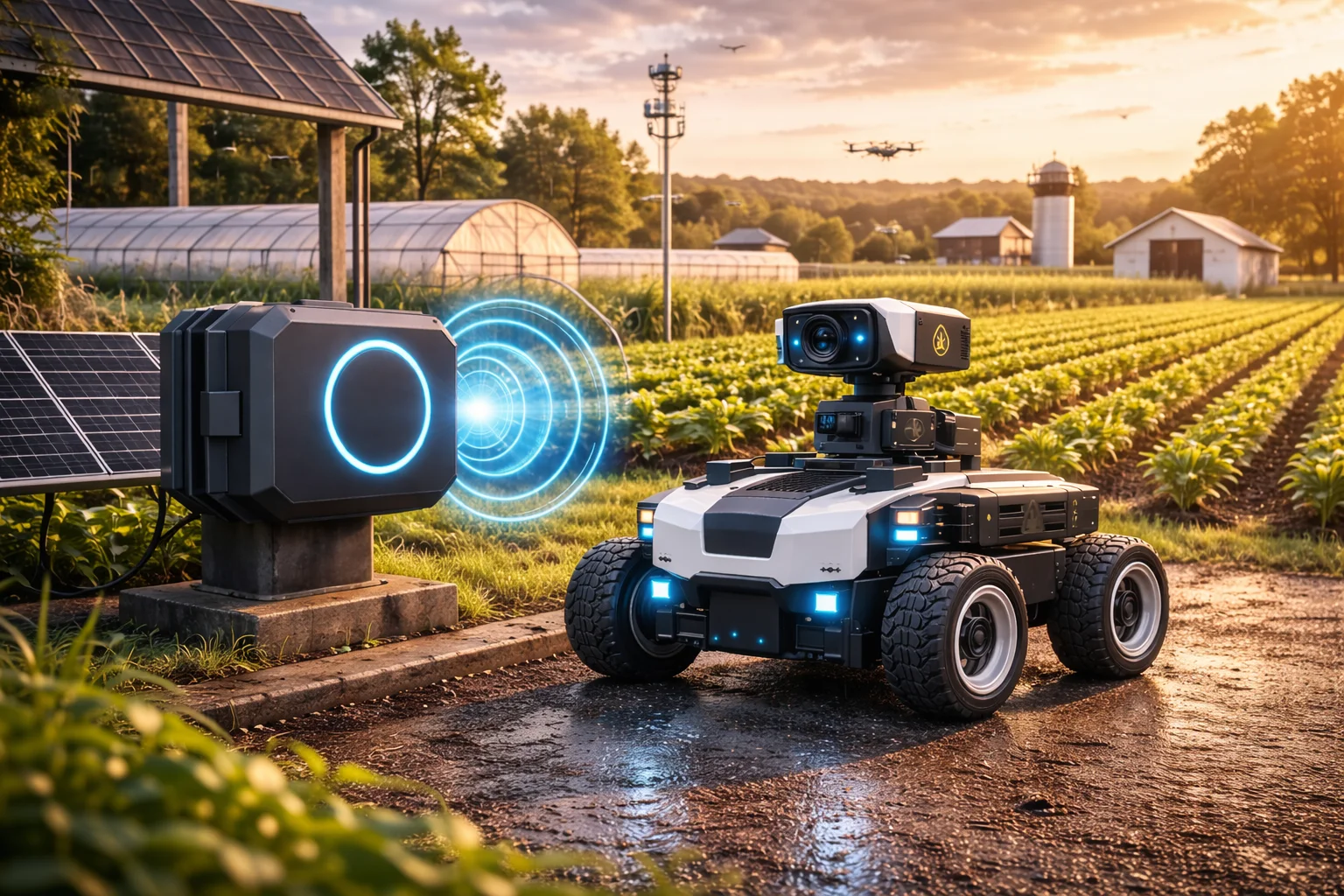 现代农场巡检机器人无线充电技术及应用
